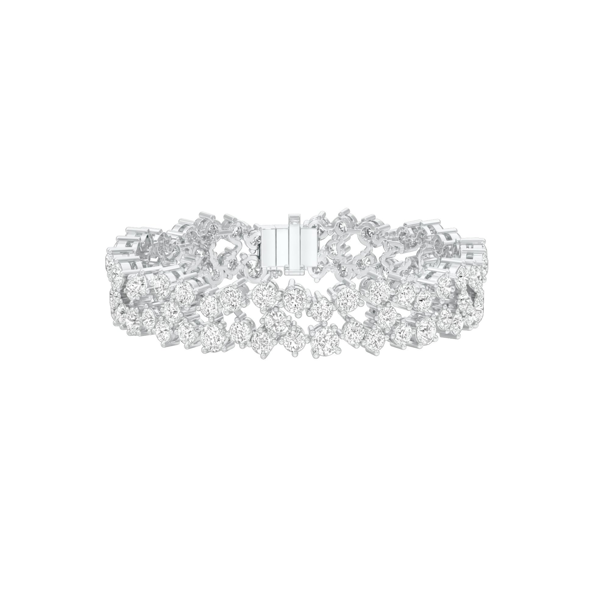 Cluster Couture Diamond Tennis Bracelet 18 KT / White Gold