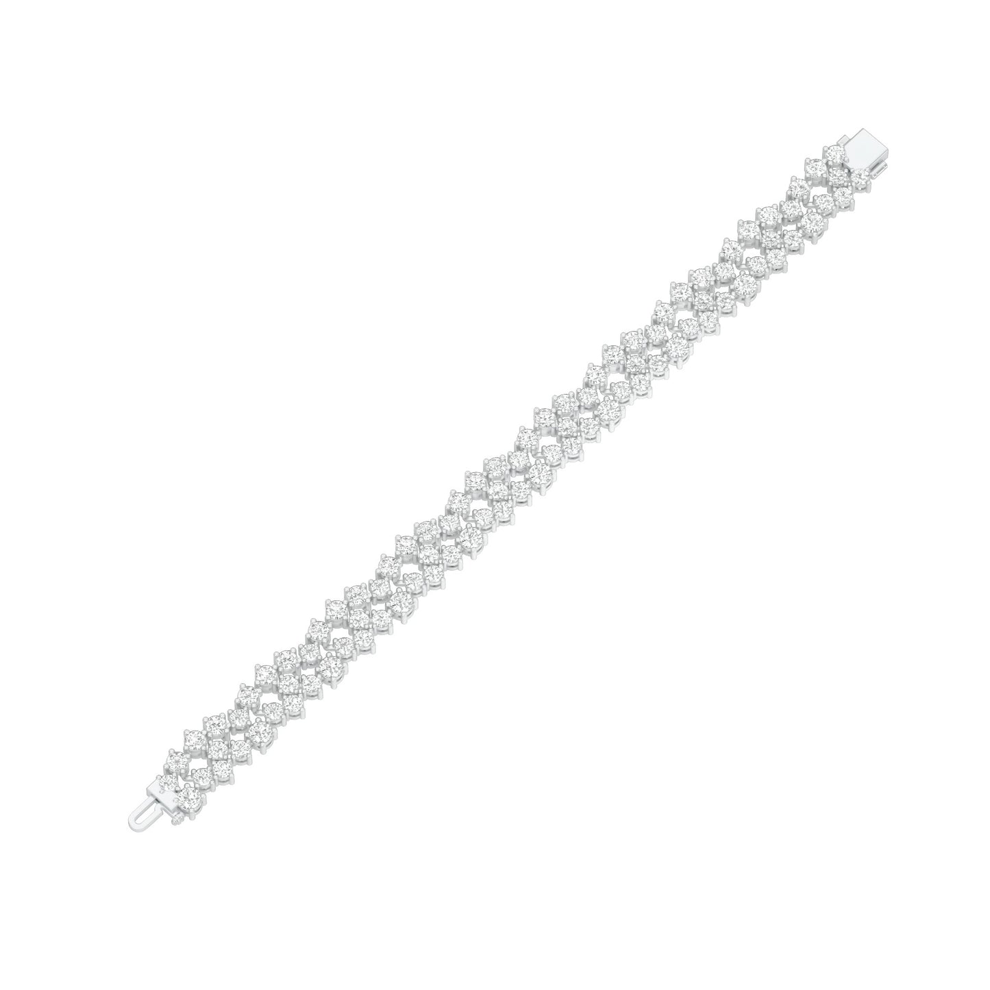 Cluster Couture Diamond Tennis Bracelet 18 KT / White Gold