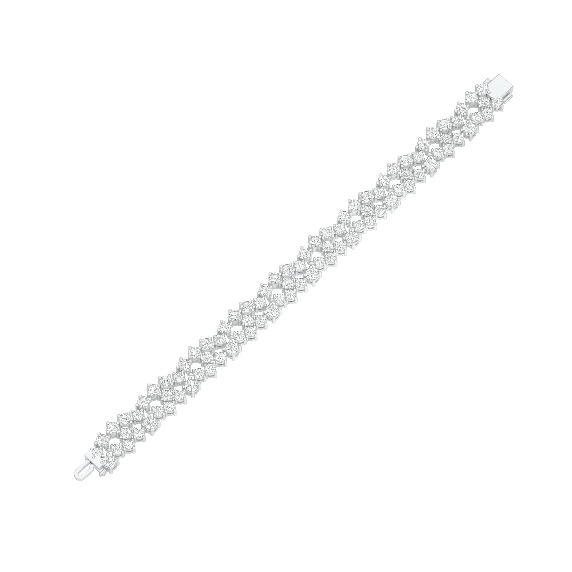 Cluster Couture Diamond Tennis Bracelet 18 KT / White Gold