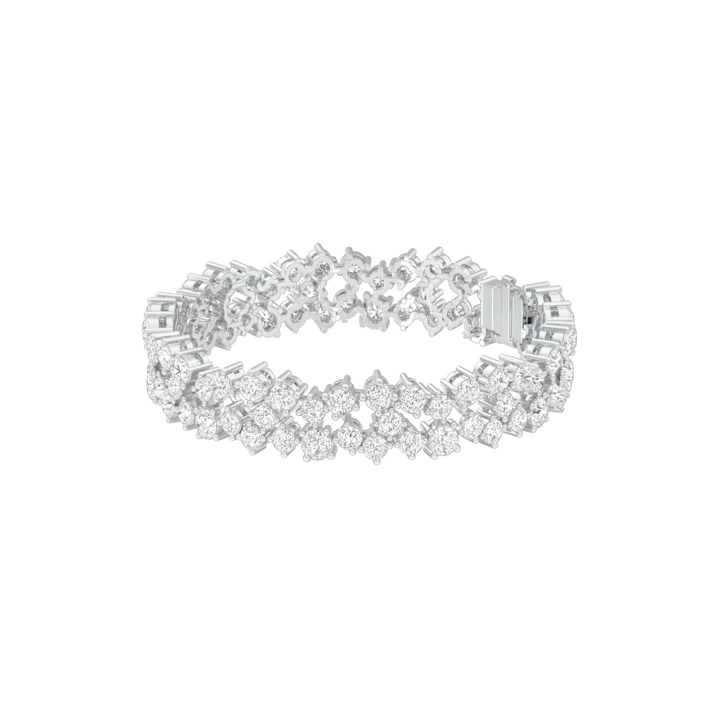 Cluster Couture Diamond Tennis Bracelet 18 KT / White Gold