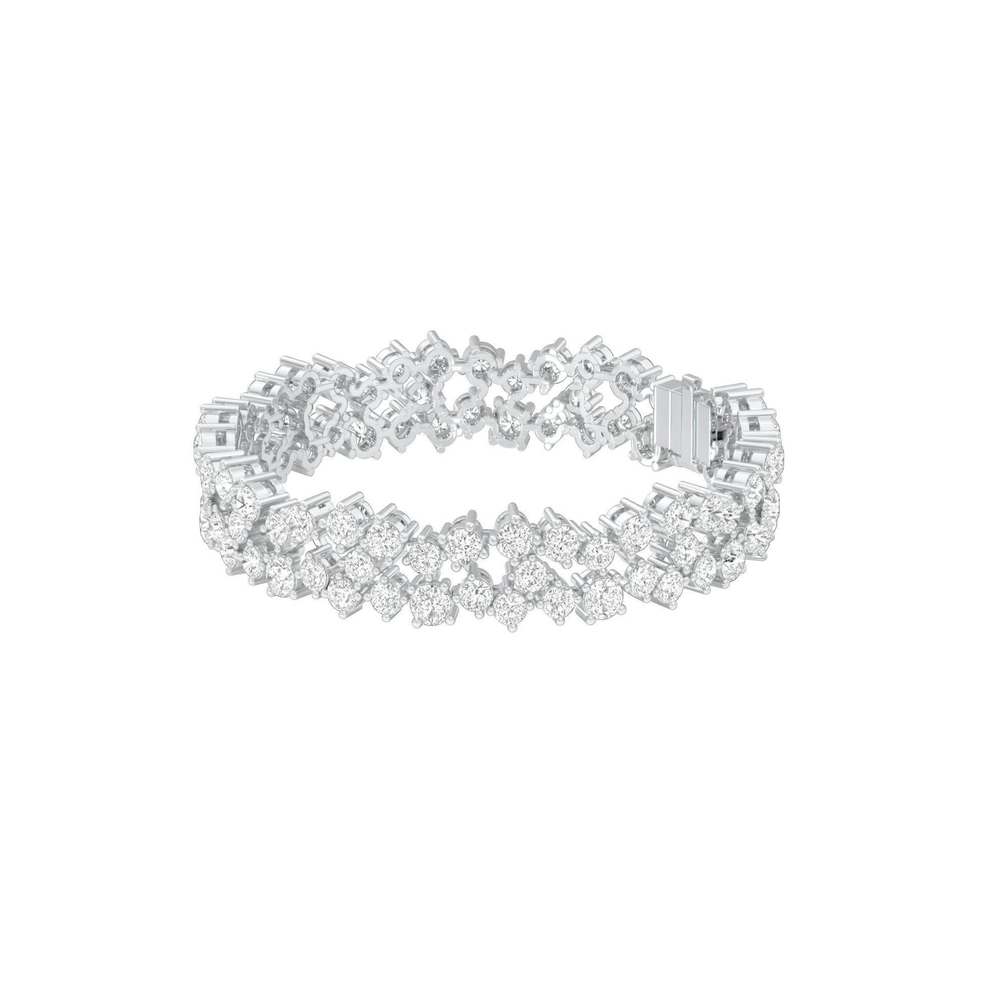 Cluster Couture Diamond Tennis Bracelet 18 KT / White Gold