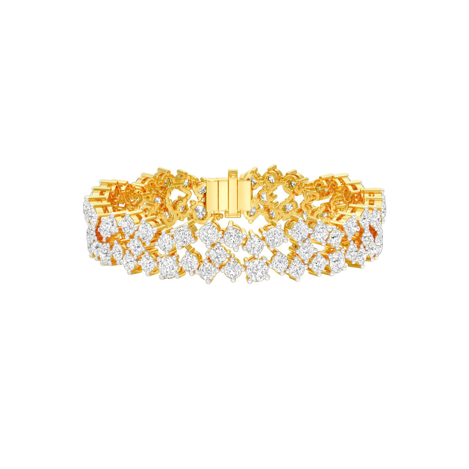 Cluster Couture Diamond Tennis Bracelet 18 KT / Yellow Gold