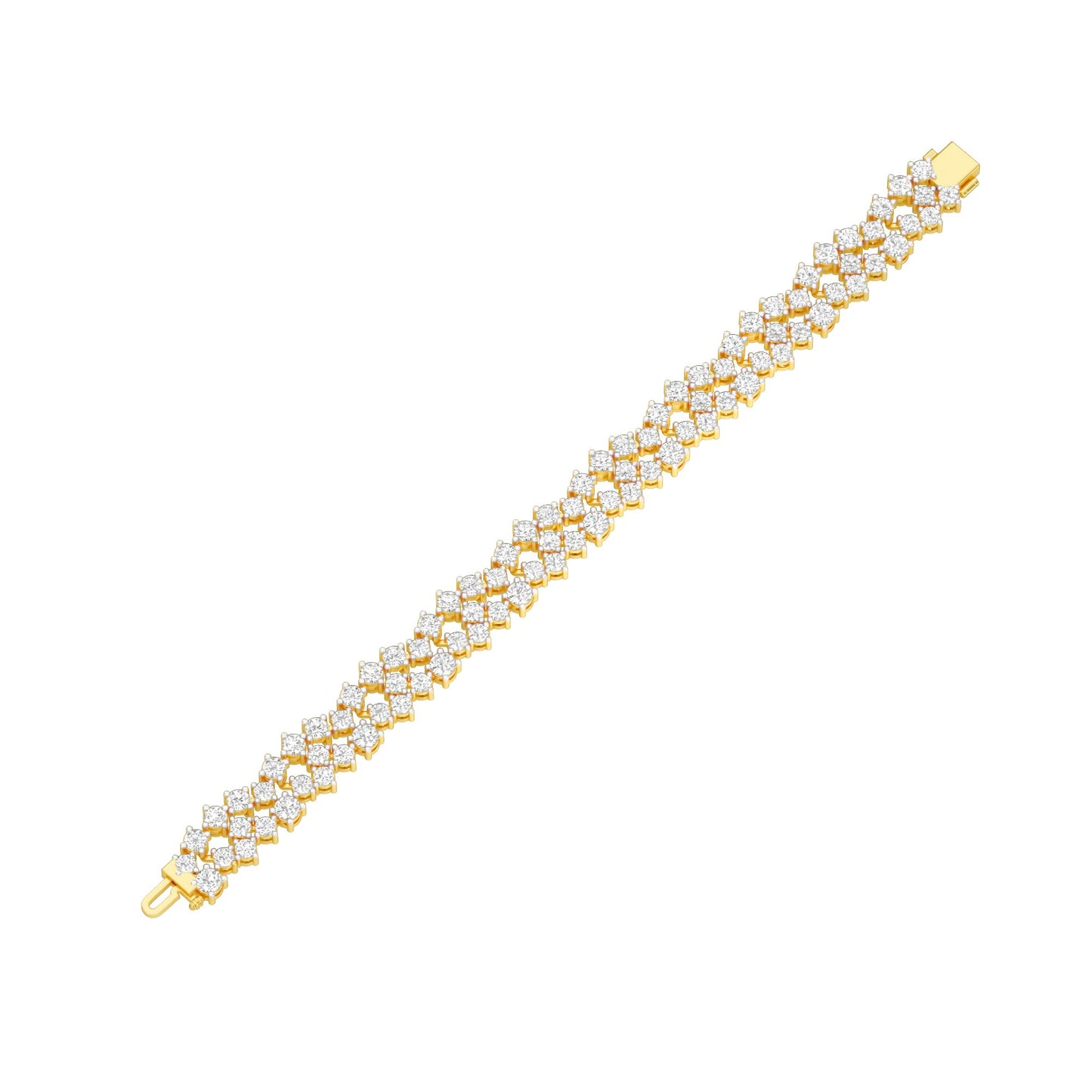 Cluster Couture Diamond Tennis Bracelet 18 KT / Yellow Gold