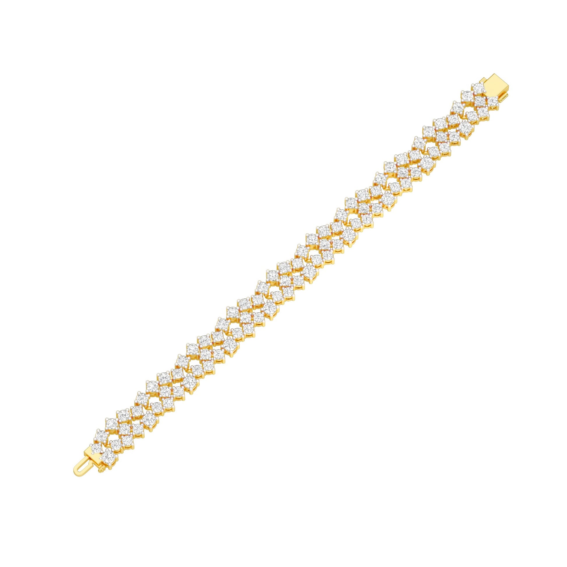 Cluster Couture Diamond Tennis Bracelet 18 KT / Yellow Gold
