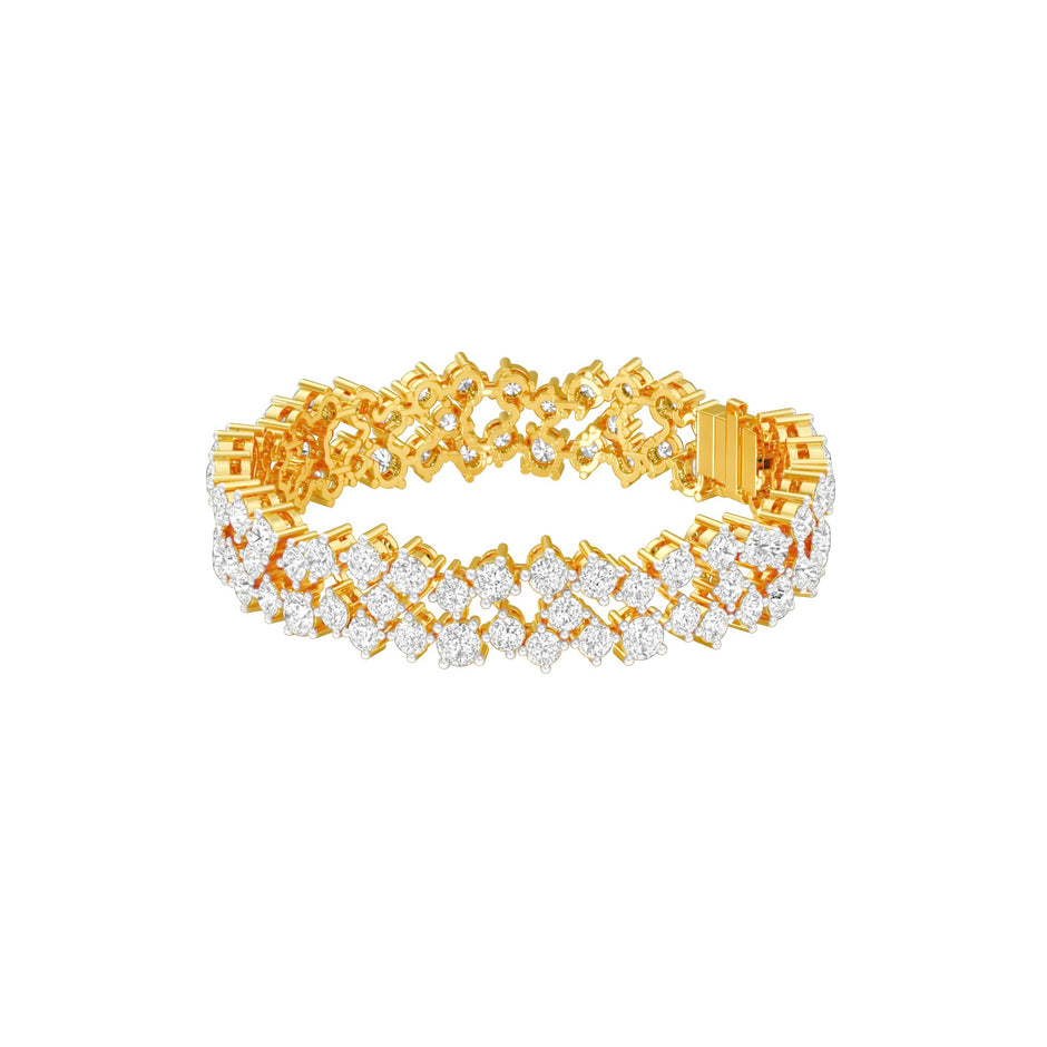 Cluster Couture Diamond Tennis Bracelet 18 KT / Yellow Gold