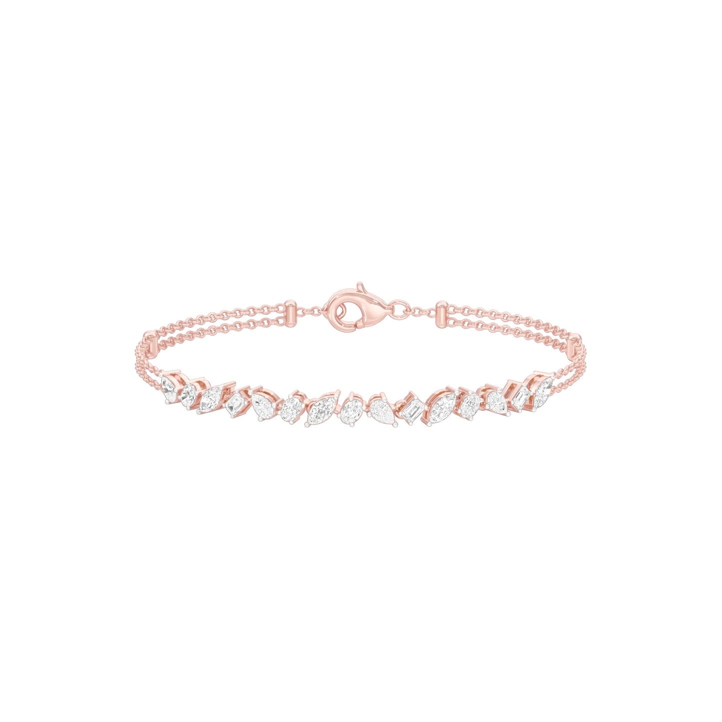 She Holds Multitudes Diamond Chain Bracelet 18 KT / Rose Gold