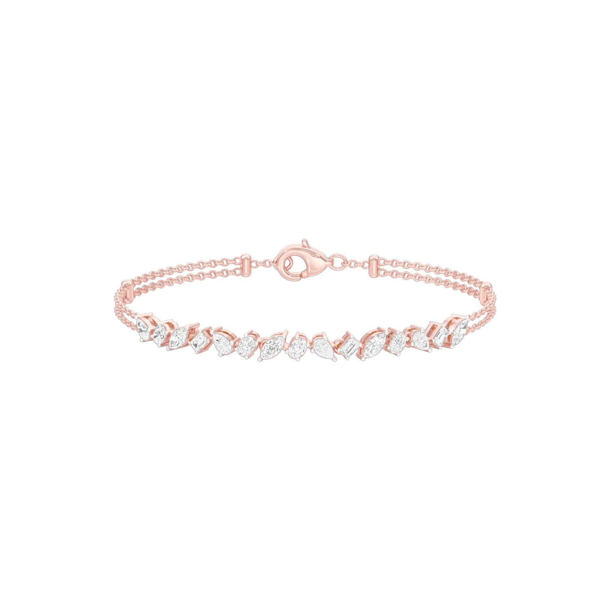 She Holds Multitudes Diamond Chain Bracelet 18 KT / Rose Gold