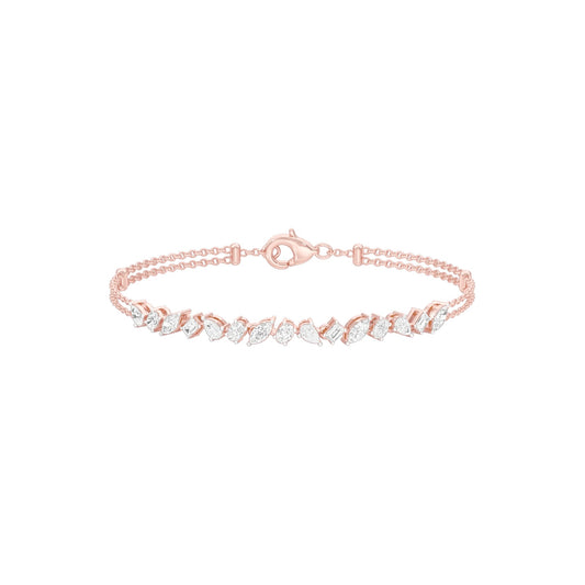 She Holds Multitudes Diamond Chain Bracelet 18 KT / Rose Gold