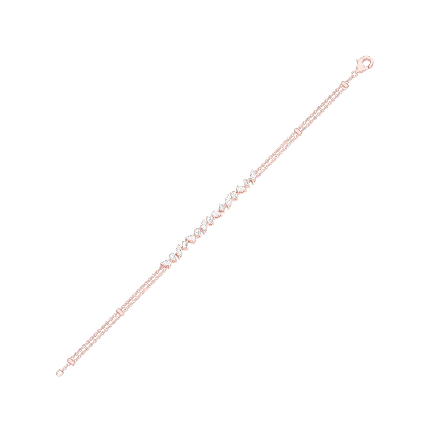 She Holds Multitudes Diamond Chain Bracelet 18 KT / Rose Gold