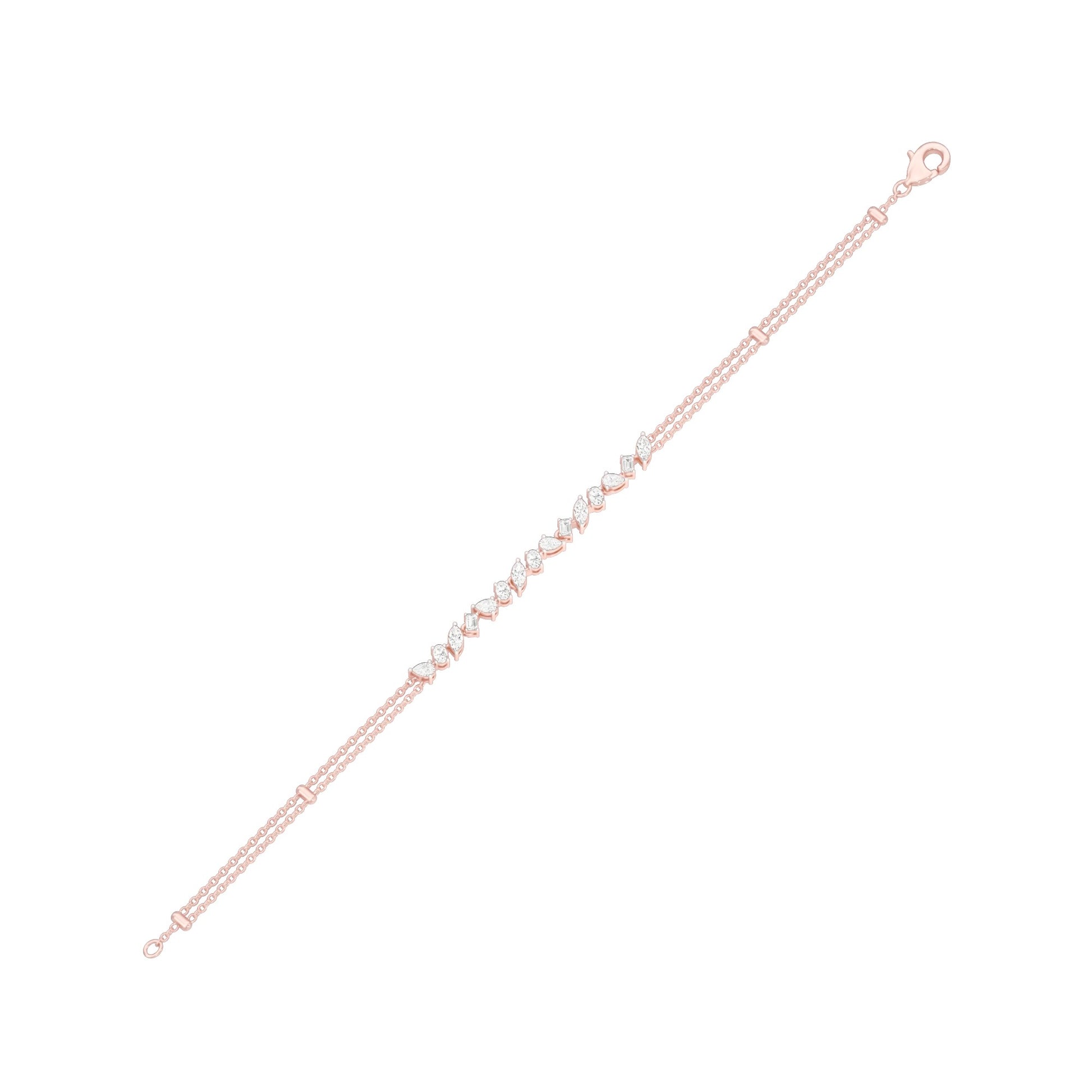 She Holds Multitudes Diamond Chain Bracelet 18 KT / Rose Gold