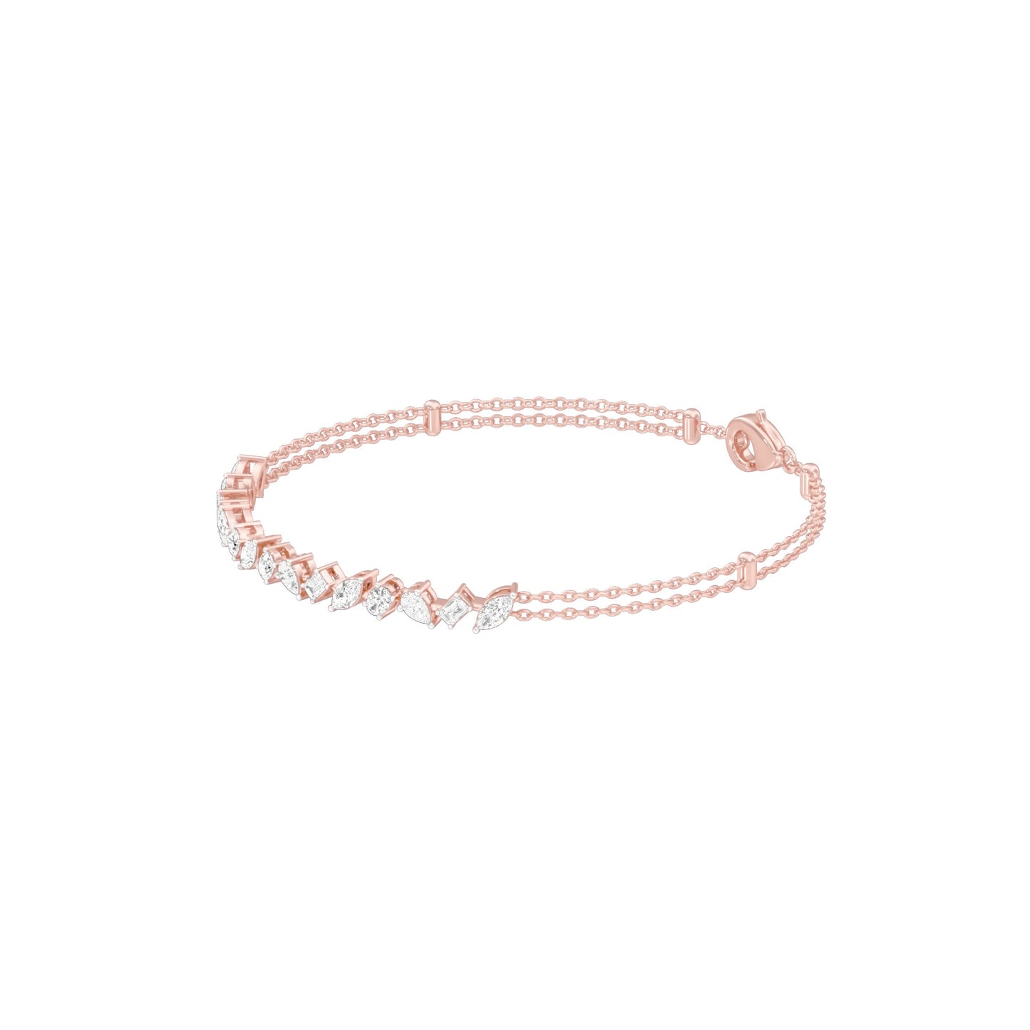 She Holds Multitudes Diamond Chain Bracelet 18 KT / Rose Gold