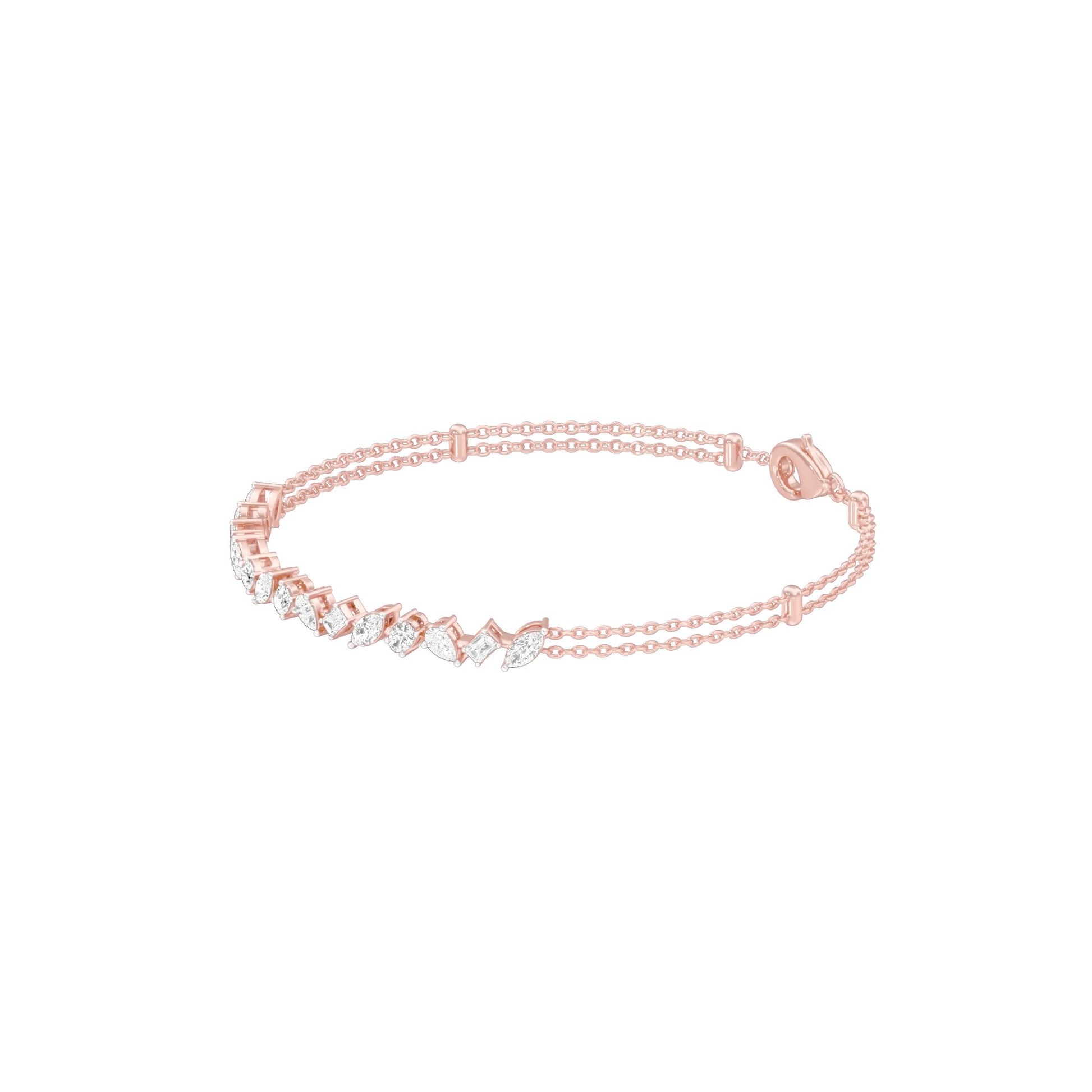 She Holds Multitudes Diamond Chain Bracelet 18 KT / Rose Gold