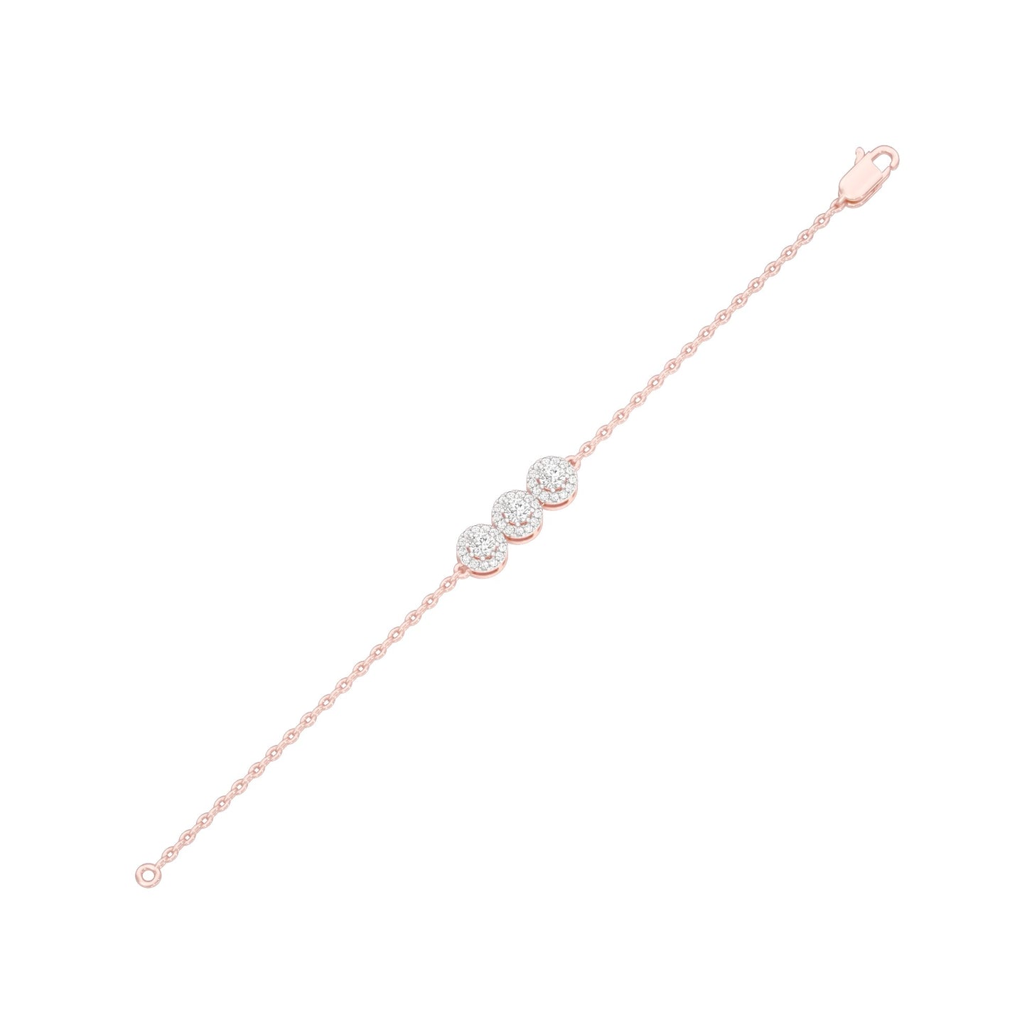Satin Loop Diamond Chain Bracelet 18 KT / Rose Gold