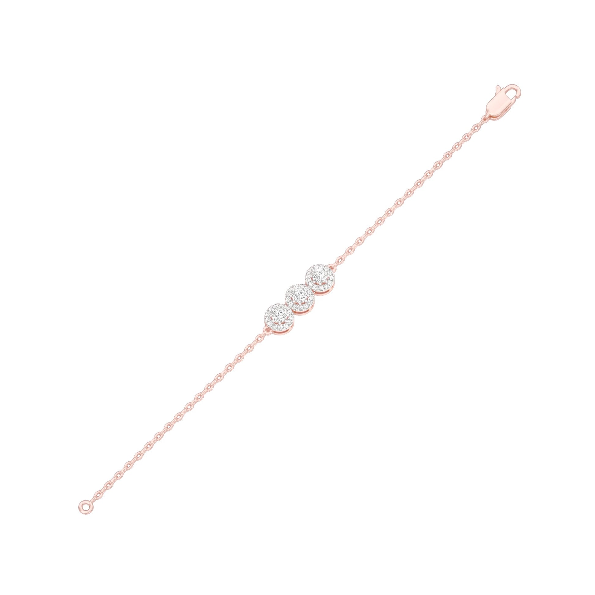 Satin Loop Diamond Chain Bracelet 18 KT / Rose Gold