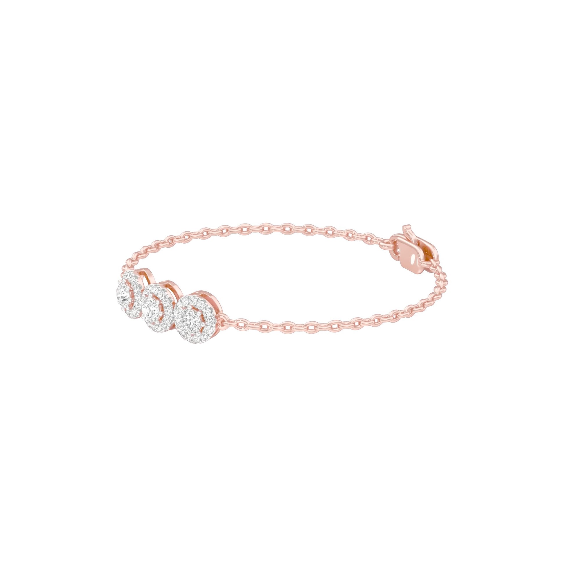 Satin Loop Diamond Chain Bracelet 18 KT / Rose Gold