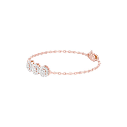 Satin Loop Diamond Chain Bracelet 18 KT / Rose Gold