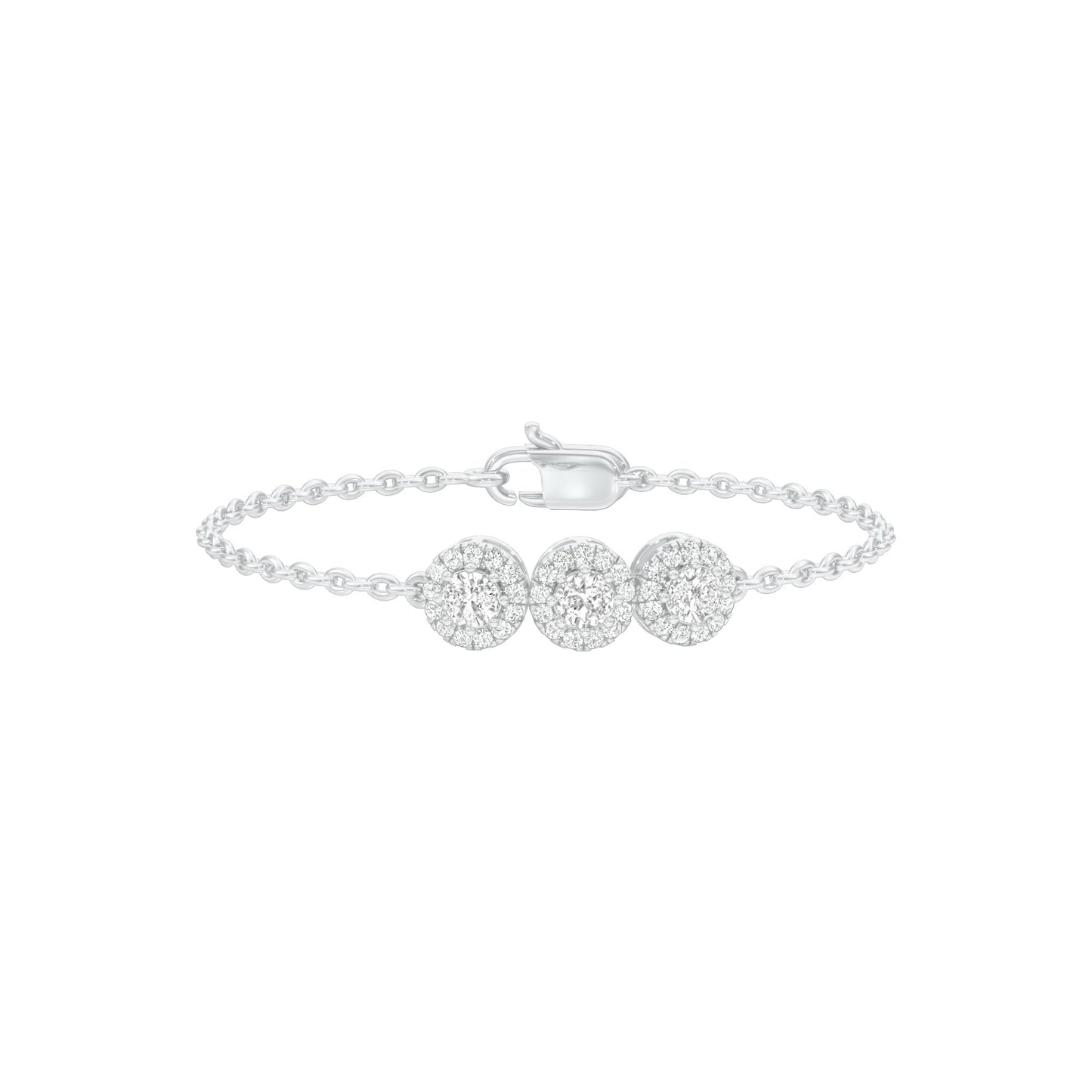 Satin Loop Diamond Chain Bracelet 18 KT / White Gold