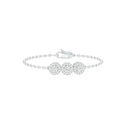 Satin Loop Diamond Chain Bracelet 18 KT / White Gold