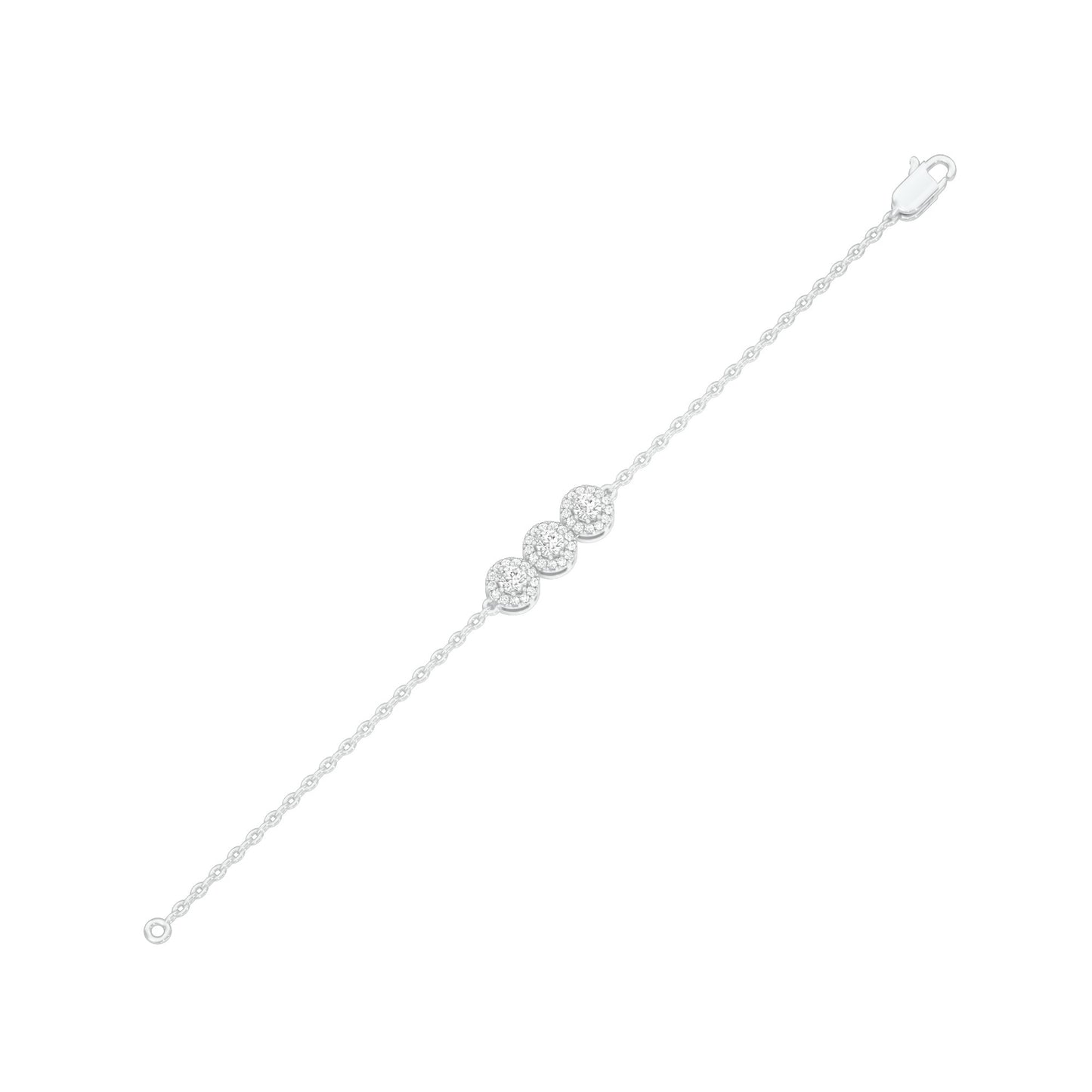 Satin Loop Diamond Chain Bracelet 18 KT / White Gold