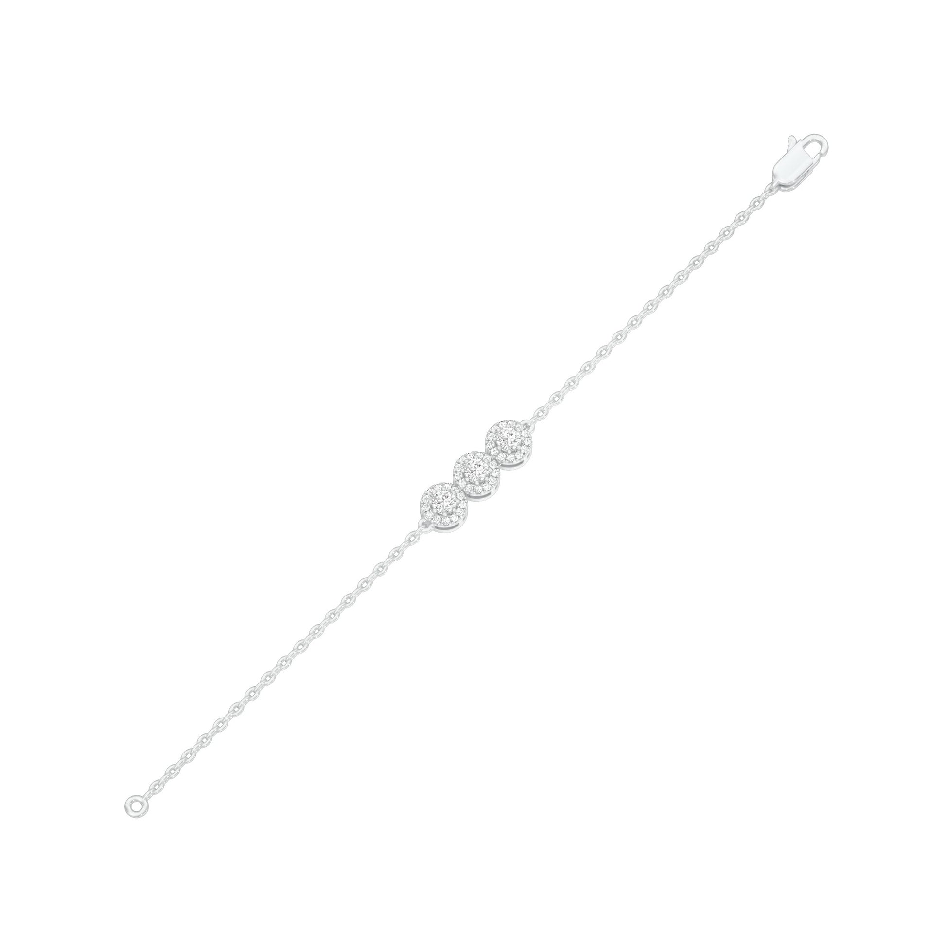 Satin Loop Diamond Chain Bracelet 18 KT / White Gold