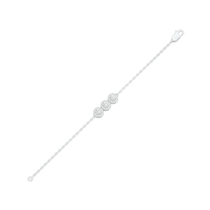 Satin Loop Diamond Chain Bracelet 18 KT / White Gold