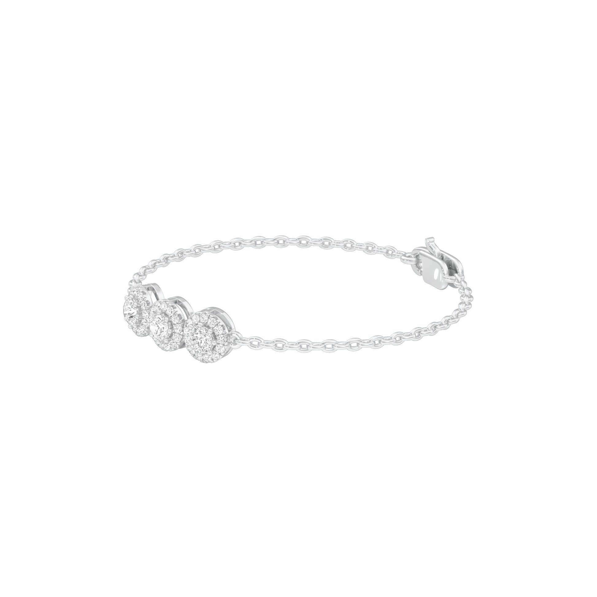 Satin Loop Diamond Chain Bracelet 18 KT / White Gold