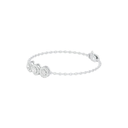 Satin Loop Diamond Chain Bracelet 18 KT / White Gold