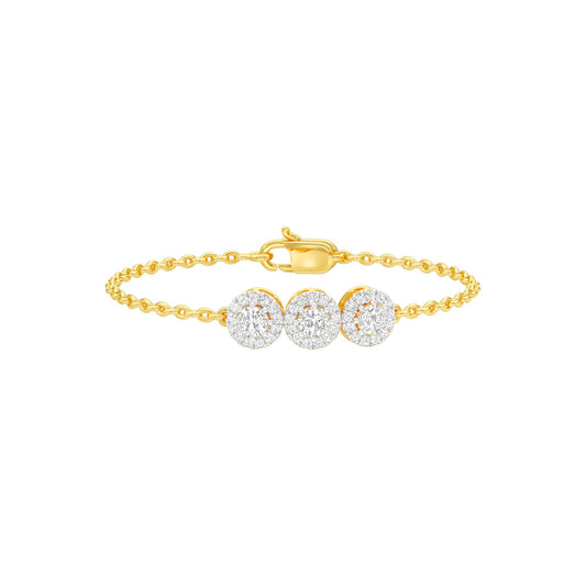 Satin Loop Diamond Chain Bracelet 18 KT / Yellow Gold
