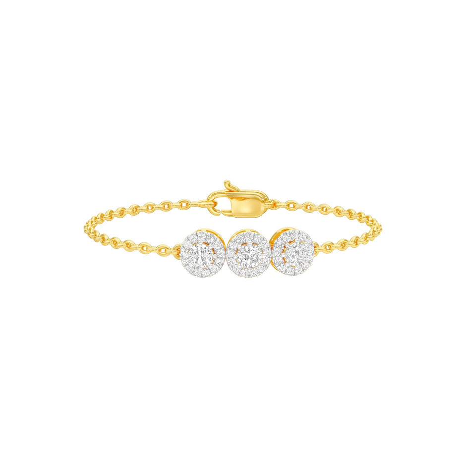 Satin Loop Diamond Chain Bracelet 18 KT / Yellow Gold