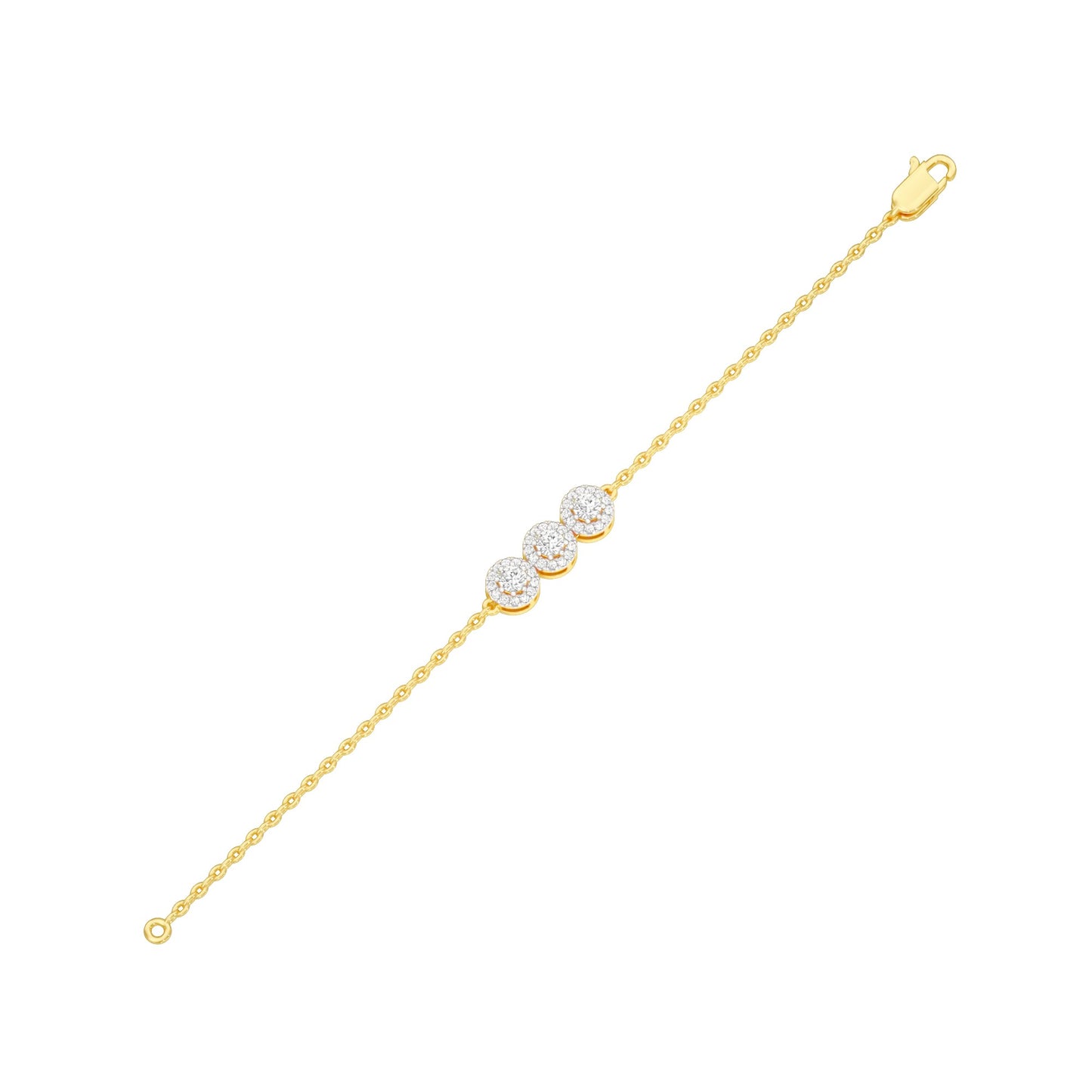 Satin Loop Diamond Chain Bracelet 18 KT / Yellow Gold