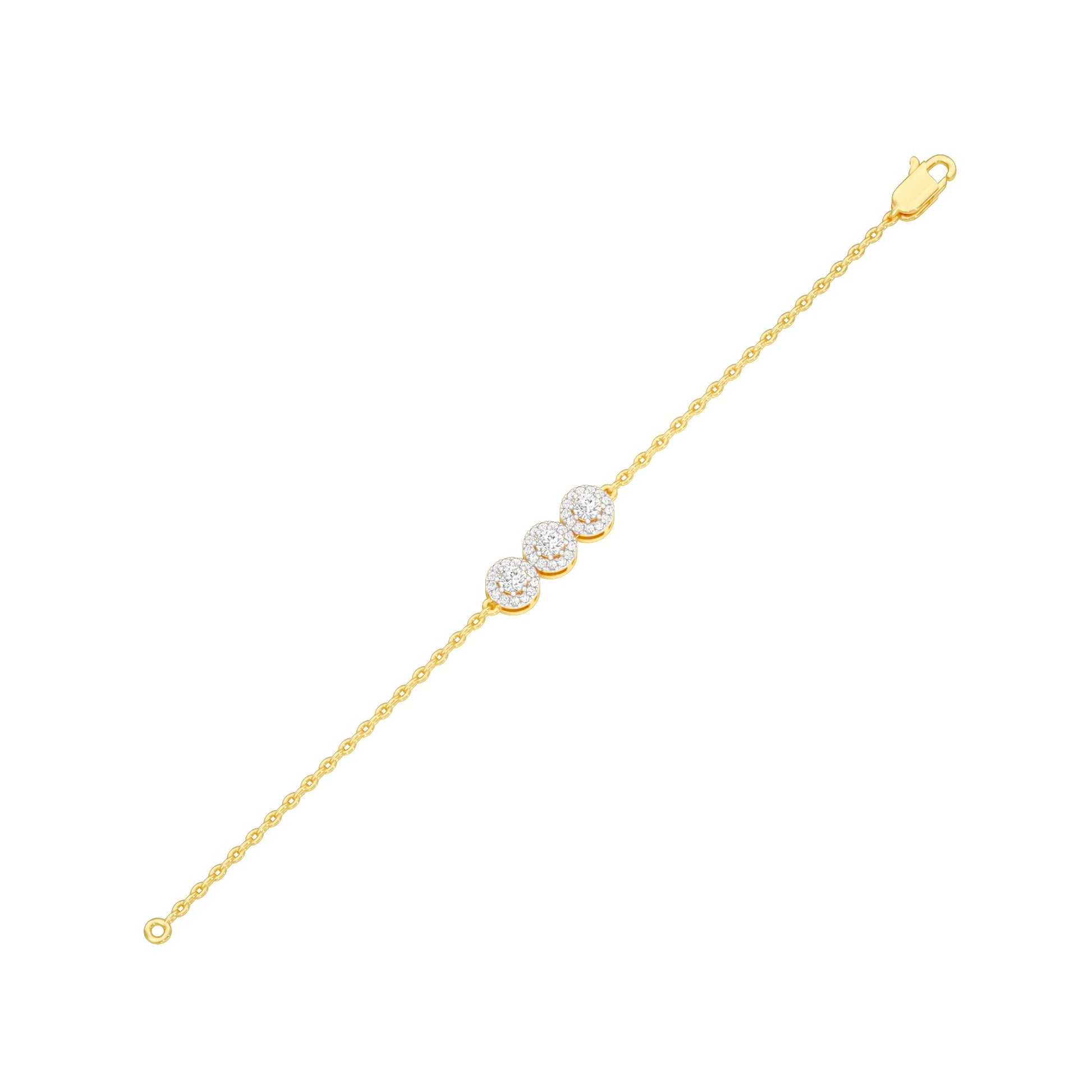 Satin Loop Diamond Chain Bracelet 18 KT / Yellow Gold