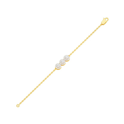 Satin Loop Diamond Chain Bracelet 18 KT / Yellow Gold