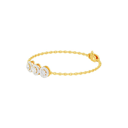Satin Loop Diamond Chain Bracelet 18 KT / Yellow Gold