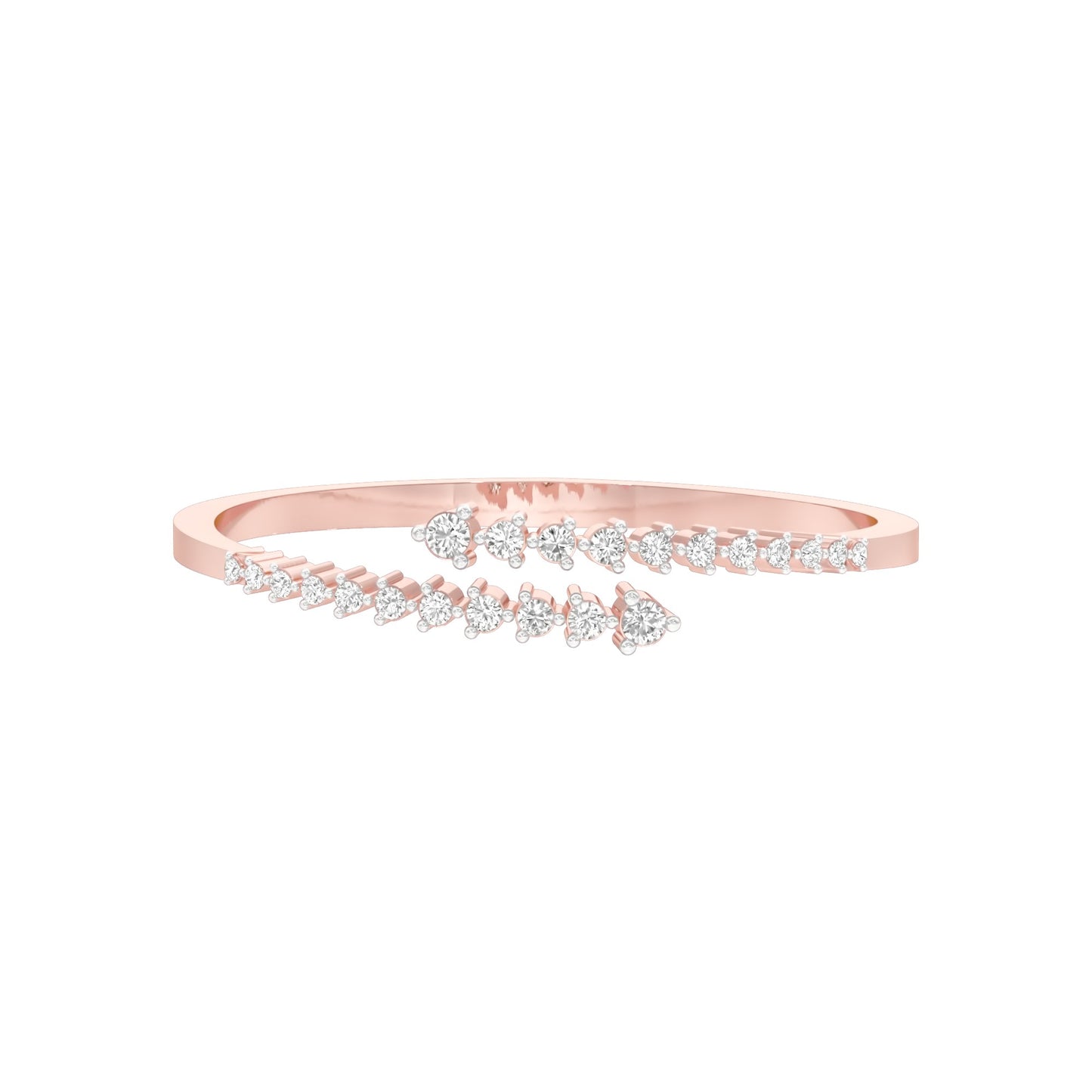 The Sparkle Spill Diamond Kada Bracelet 18 KT / Rose Gold