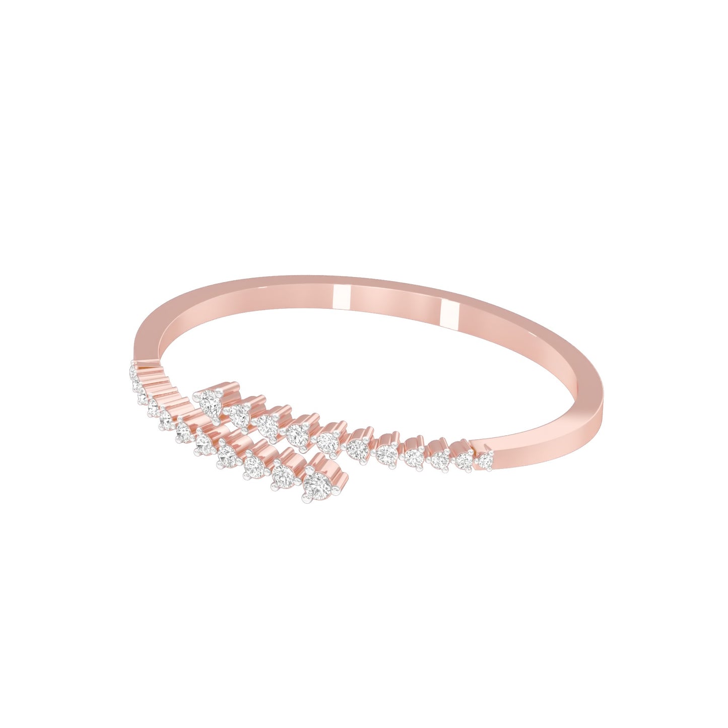 The Sparkle Spill Diamond Kada Bracelet 18 KT / Rose Gold