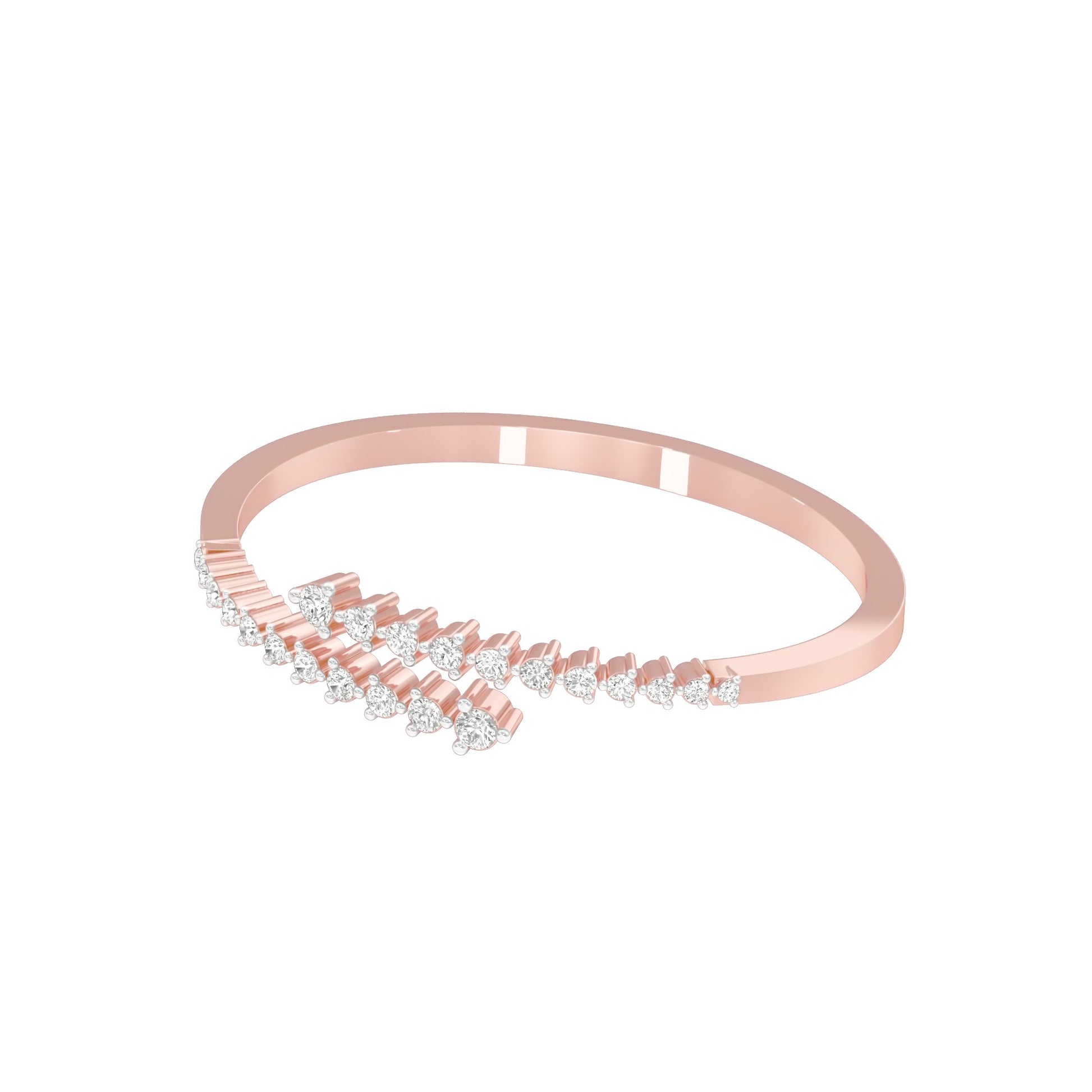 The Sparkle Spill Diamond Kada Bracelet 18 KT / Rose Gold
