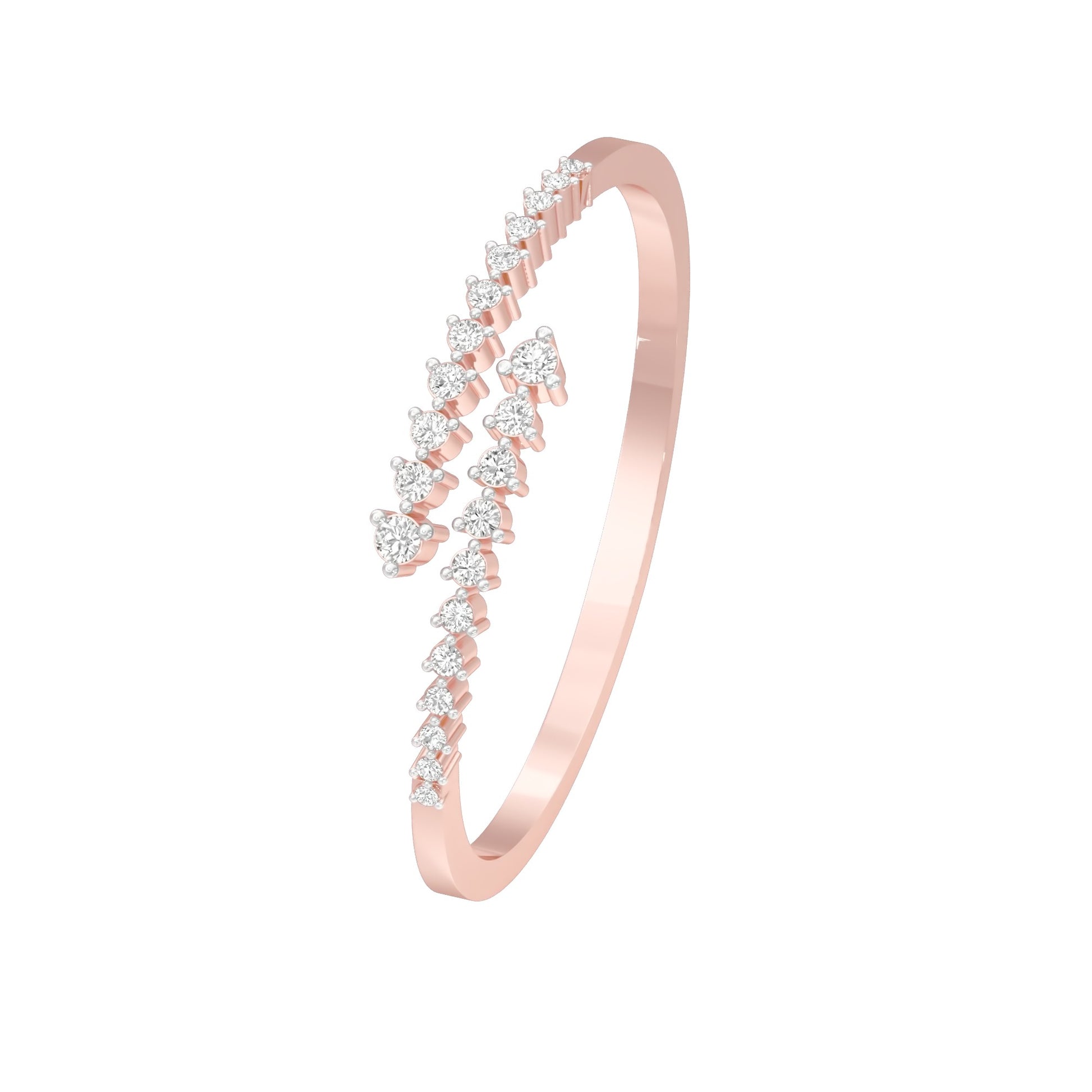 The Sparkle Spill Diamond Kada Bracelet 18 KT / Rose Gold