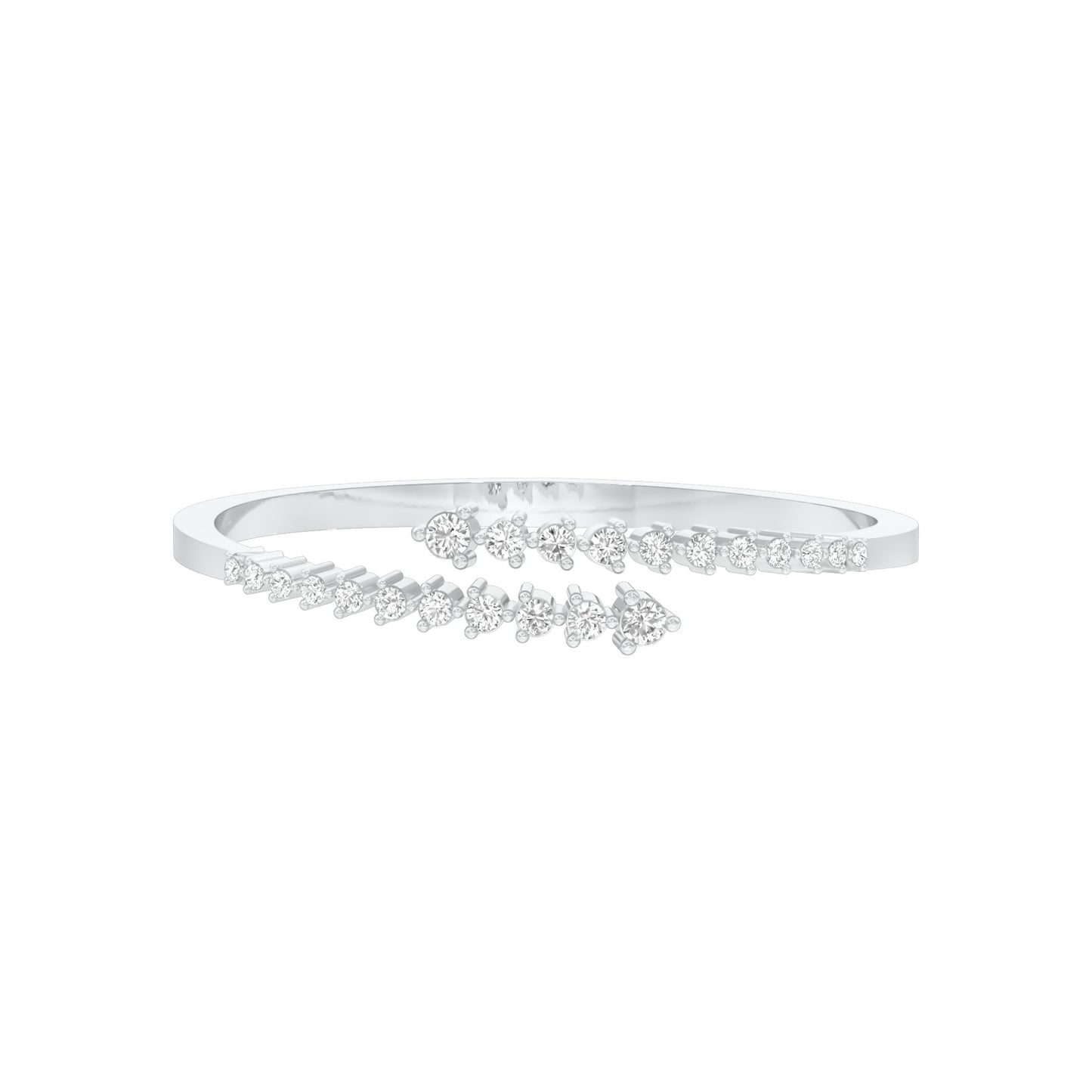 The Sparkle Spill Diamond Kada Bracelet 18 KT / White Gold