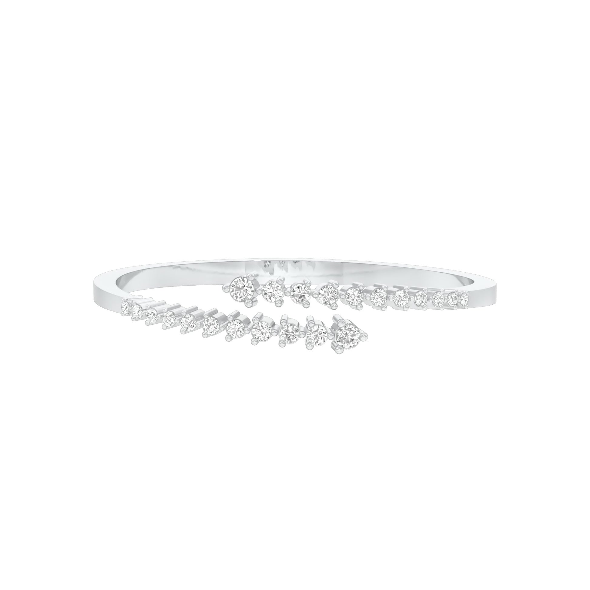 The Sparkle Spill Diamond Kada Bracelet 18 KT / White Gold