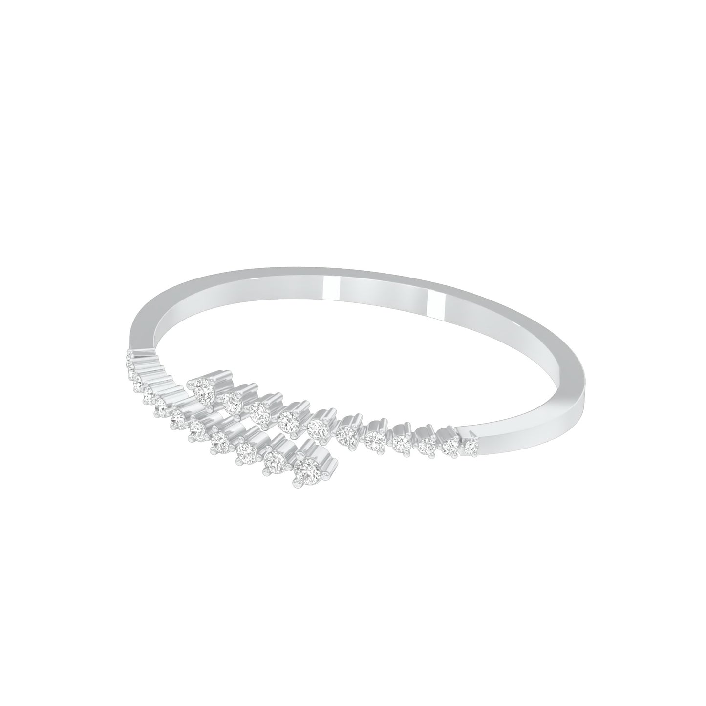 The Sparkle Spill Diamond Kada Bracelet 18 KT / White Gold