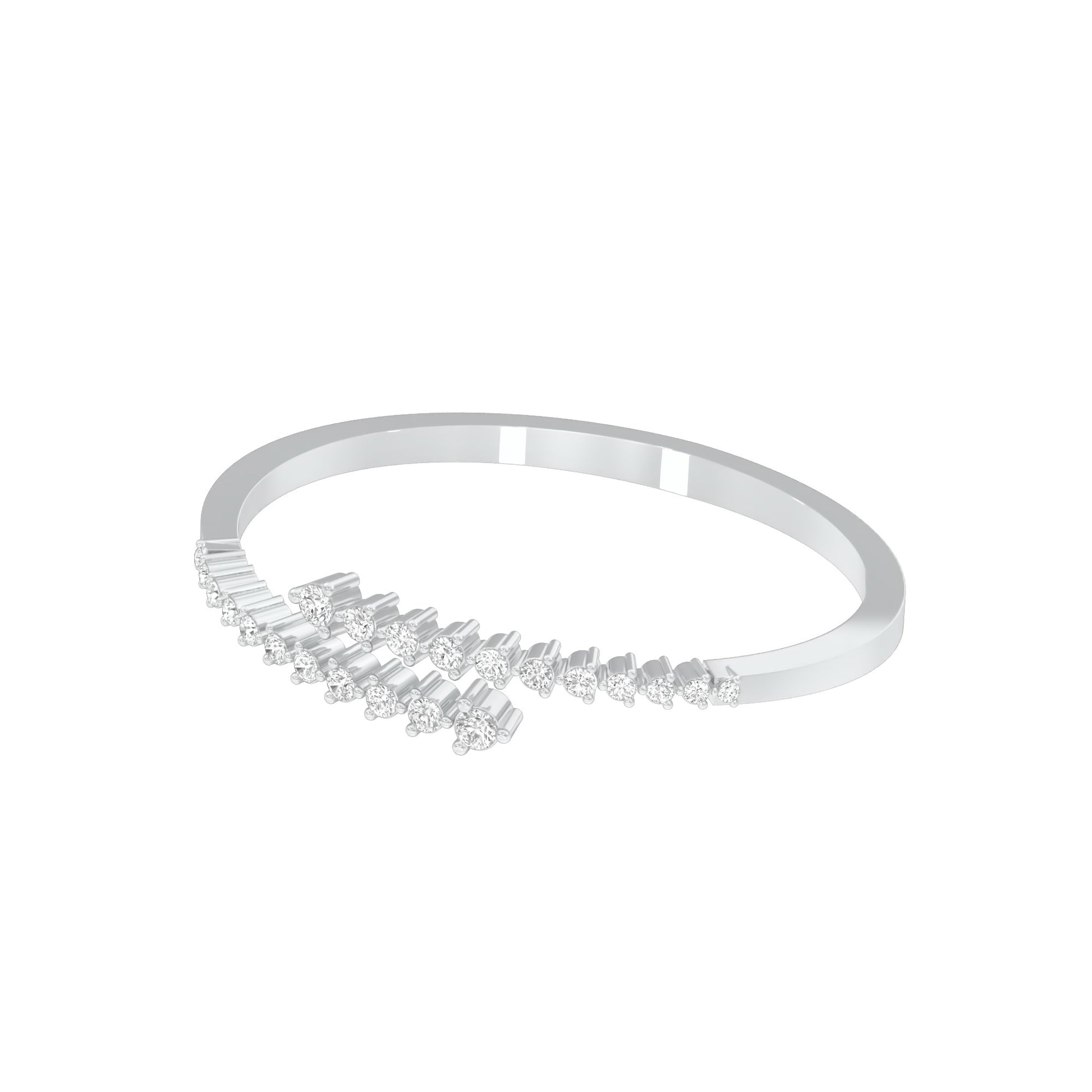 The Sparkle Spill Diamond Kada Bracelet 18 KT / White Gold