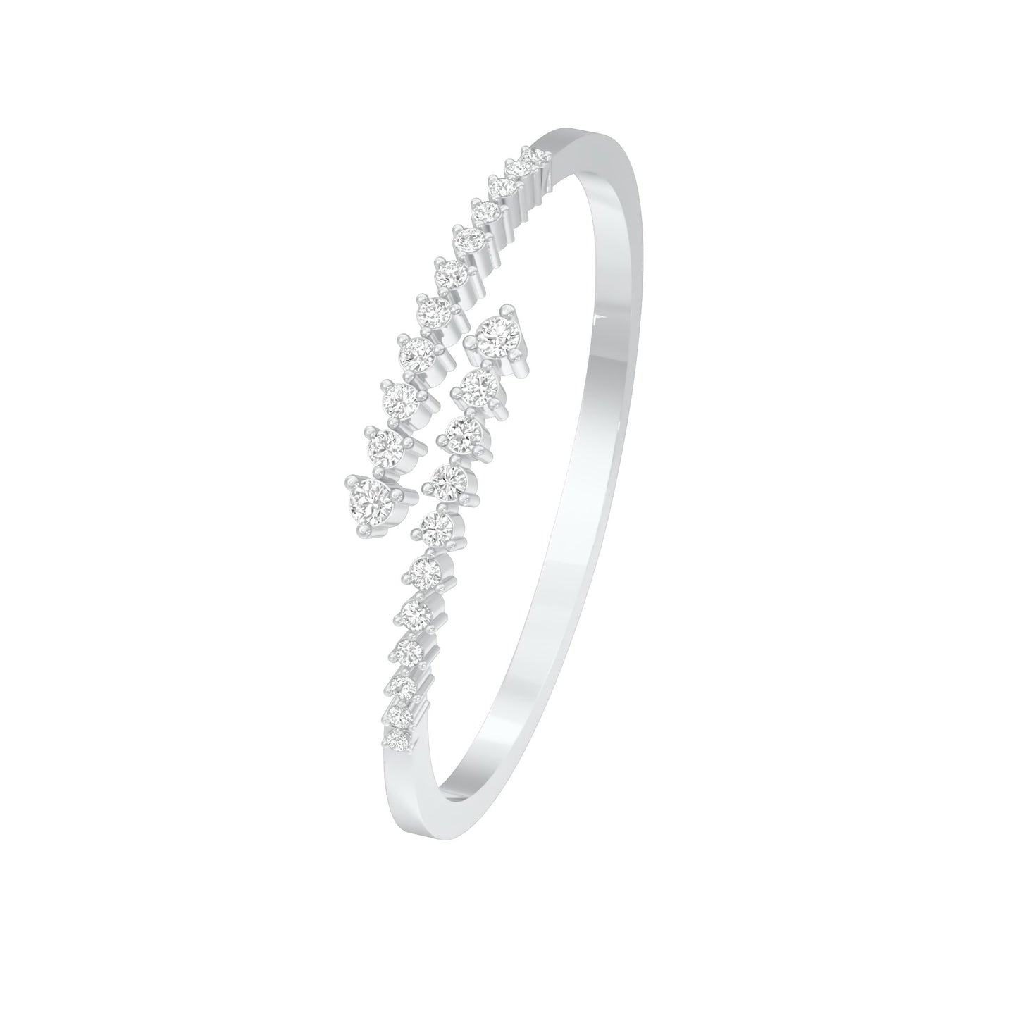 The Sparkle Spill Diamond Kada Bracelet 18 KT / White Gold
