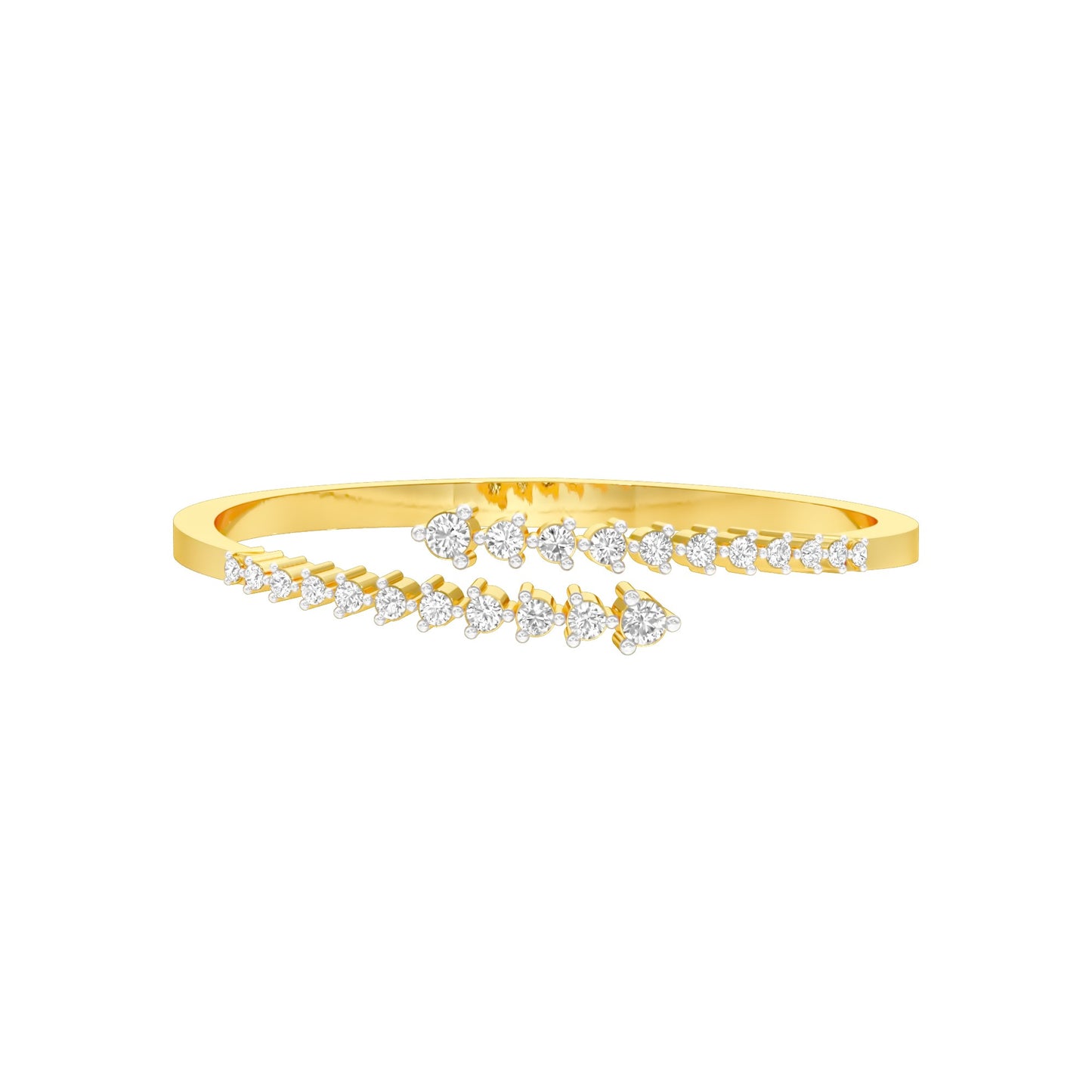 The Sparkle Spill Diamond Kada Bracelet 18 KT / Yellow Gold