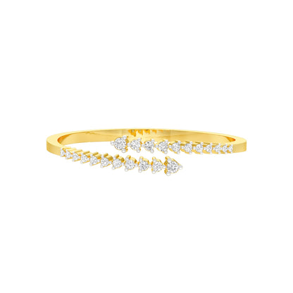 The Sparkle Spill Diamond Kada Bracelet 18 KT / Yellow Gold