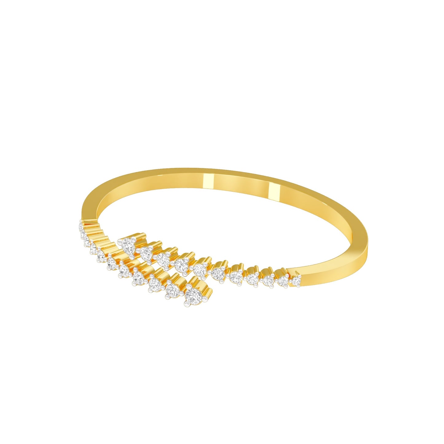 The Sparkle Spill Diamond Kada Bracelet 18 KT / Yellow Gold
