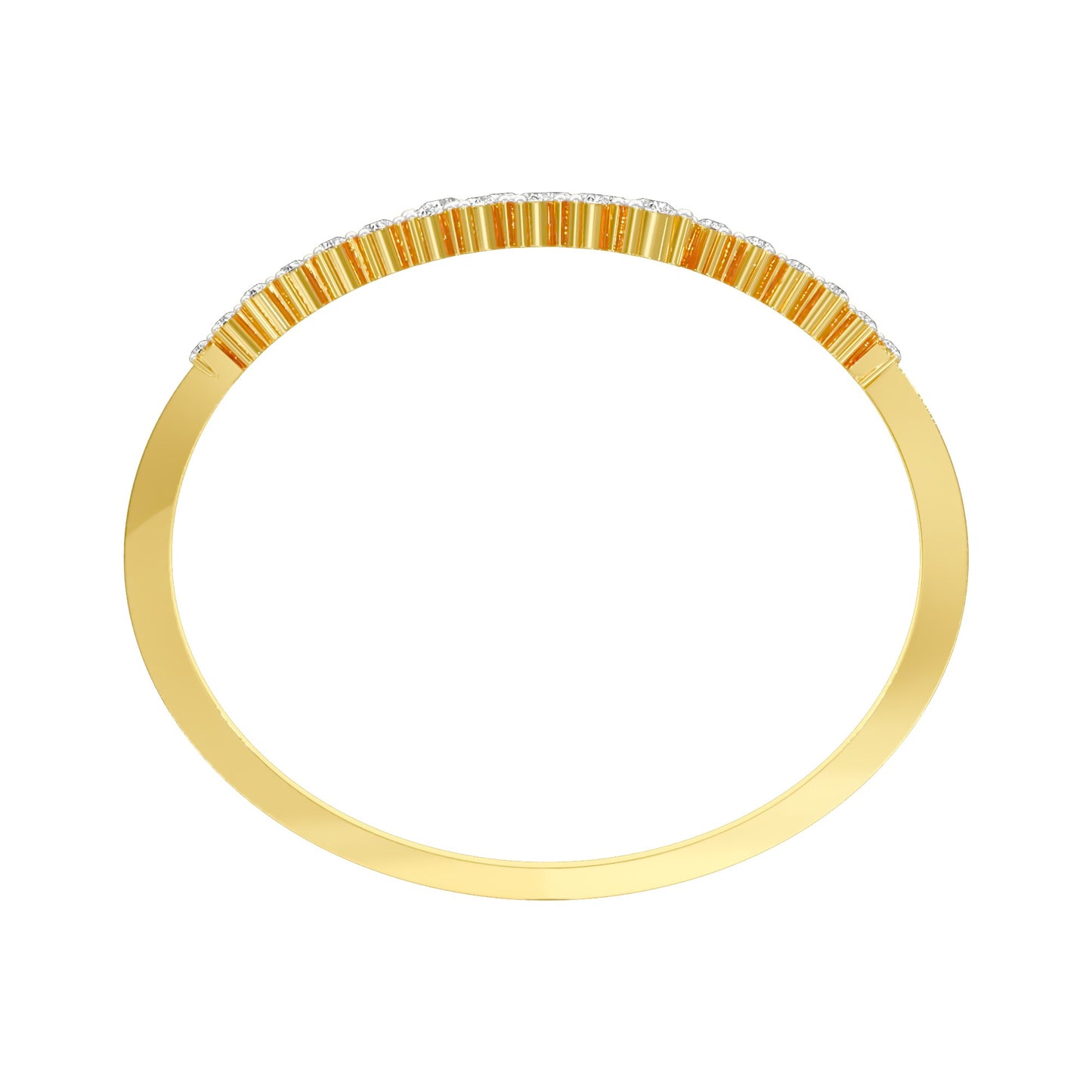 The Sparkle Spill Diamond Kada Bracelet 18 KT / Yellow Gold