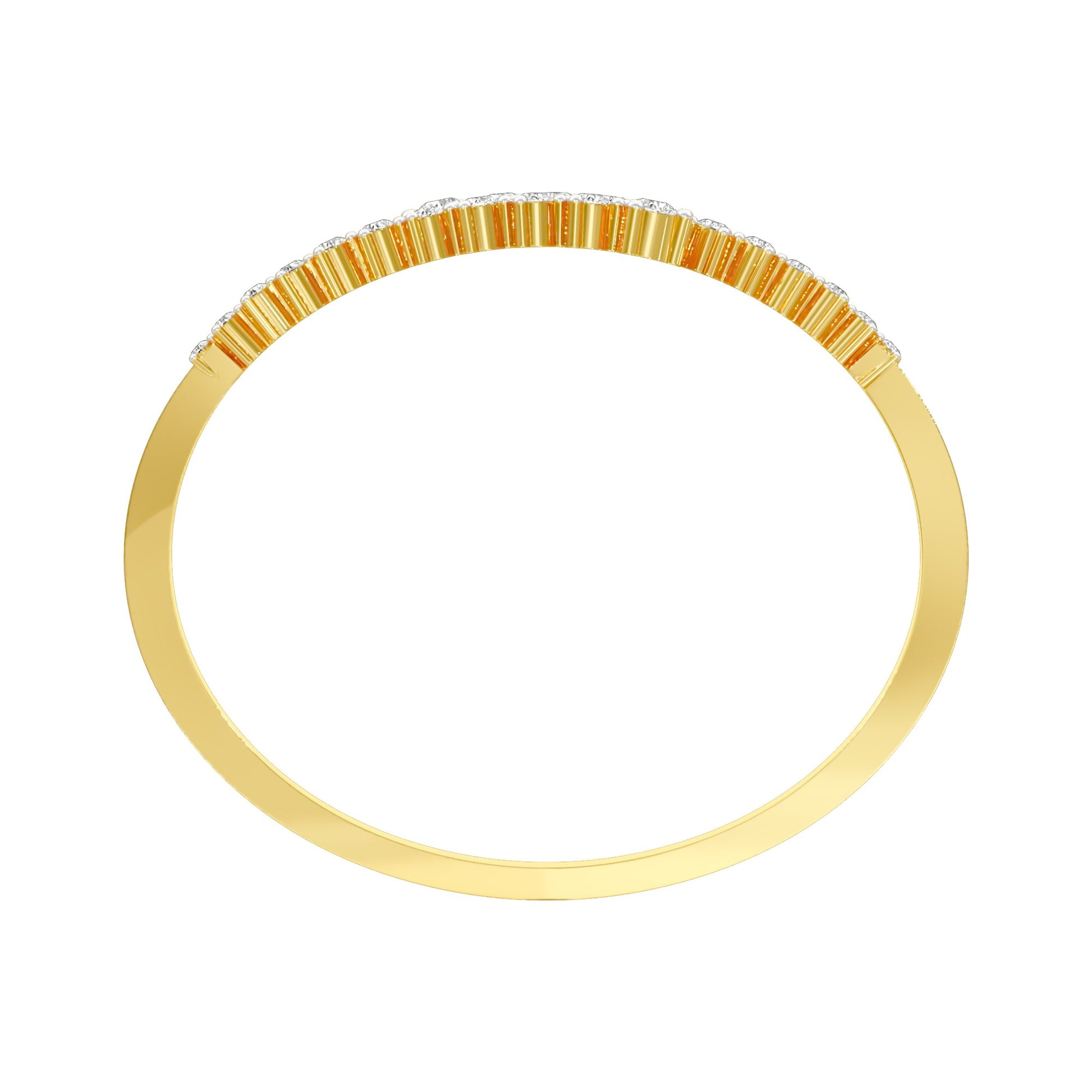 The Sparkle Spill Diamond Kada Bracelet 18 KT / Yellow Gold