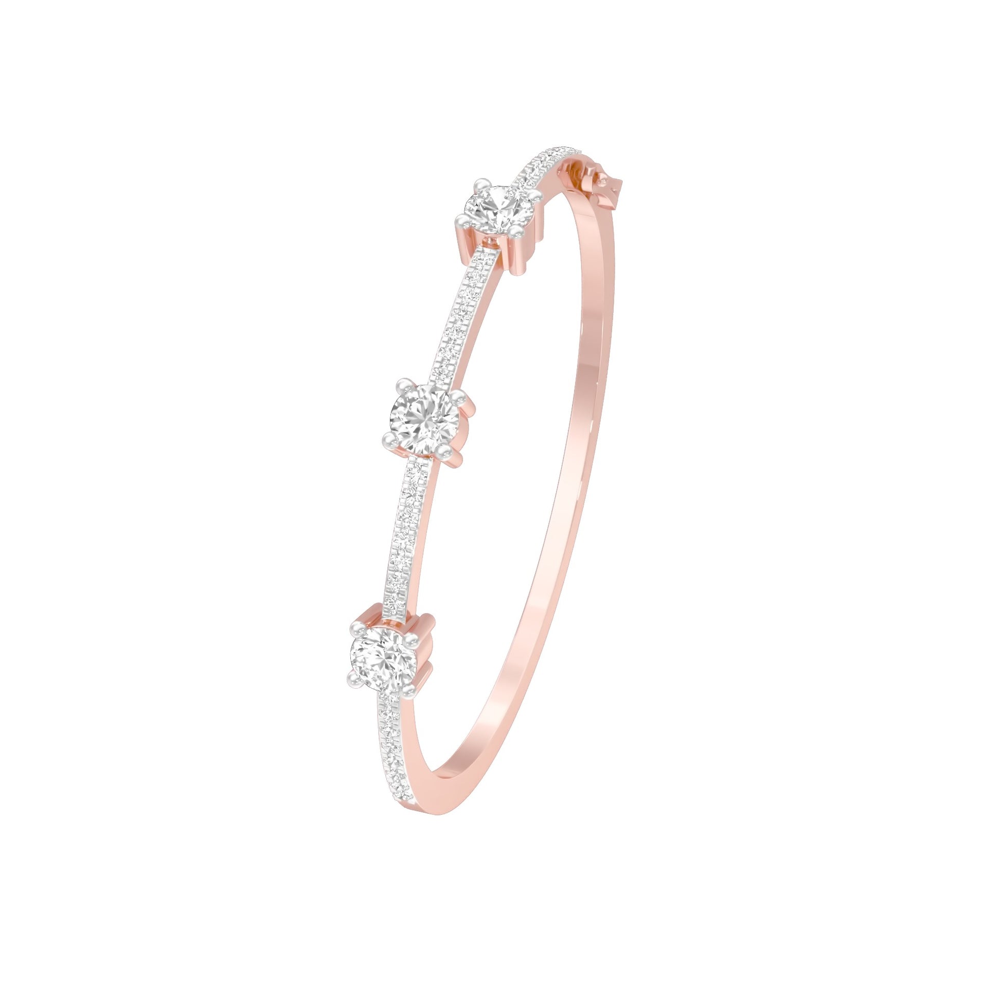 Fusion Glow Diamond Kada Bracelet 18 KT / Rose Gold