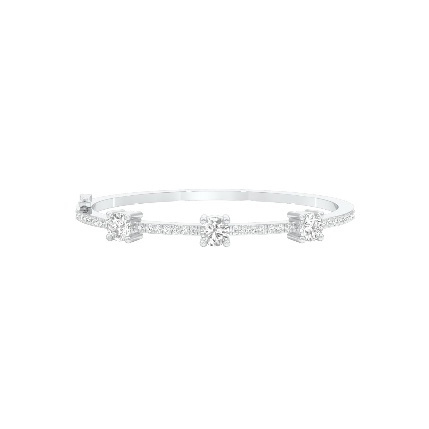 Fusion Glow Diamond Kada Bracelet 18 KT / White Gold