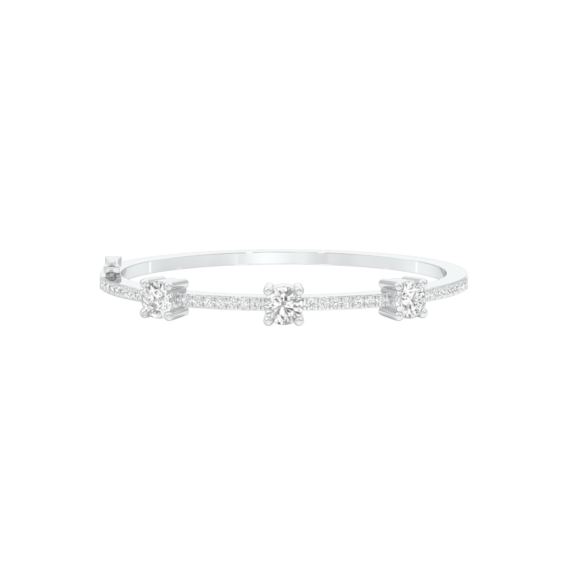 Fusion Glow Diamond Kada Bracelet 18 KT / White Gold